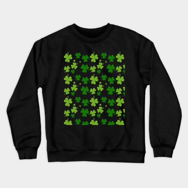 St Patricks day Clovers Leaf Pattern Crewneck Sweatshirt by trendybestgift